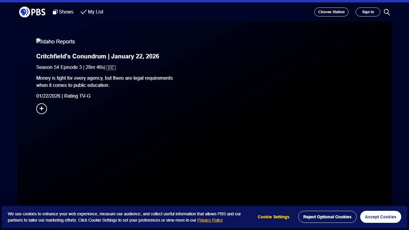 Idaho Reports Critchfield's Conundrum January 22, 2026 Season 54 Episode 3 PBS